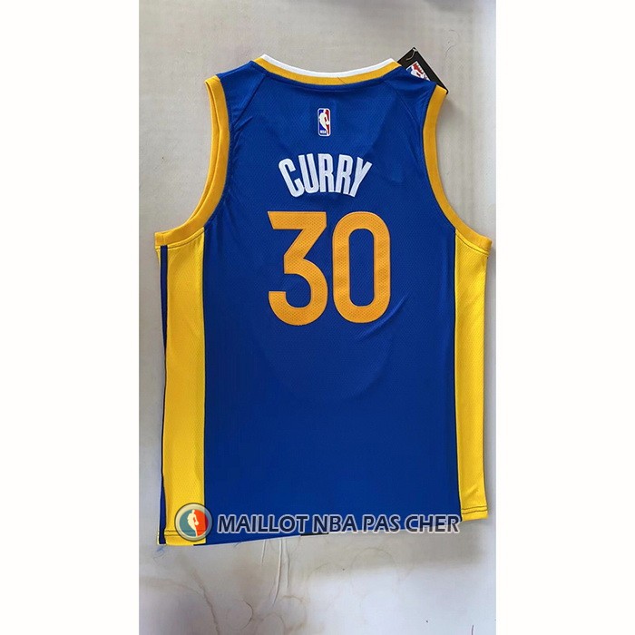 Maillot Golden State Warriors Stephen Curry NO 30 Earned 2022-23 Bleu